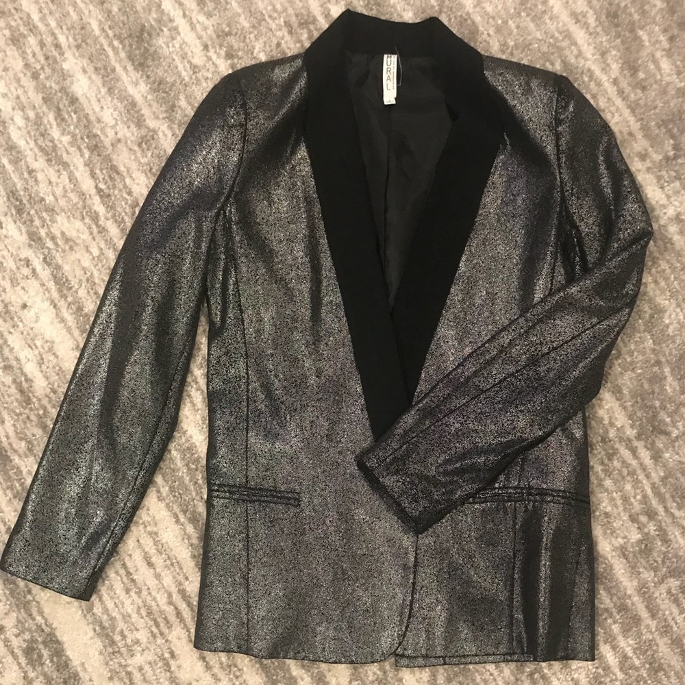 Mural Boyfriend Blazer Silver